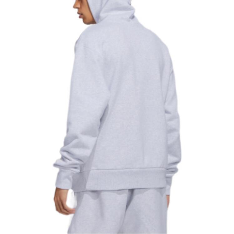 Толстовка Adidas X Pharrell Williams Basics с капюшоном «Светло-серый меланж/Светло-серый однотонный» Adidas Originals, светло-фиолетовый — фото 4