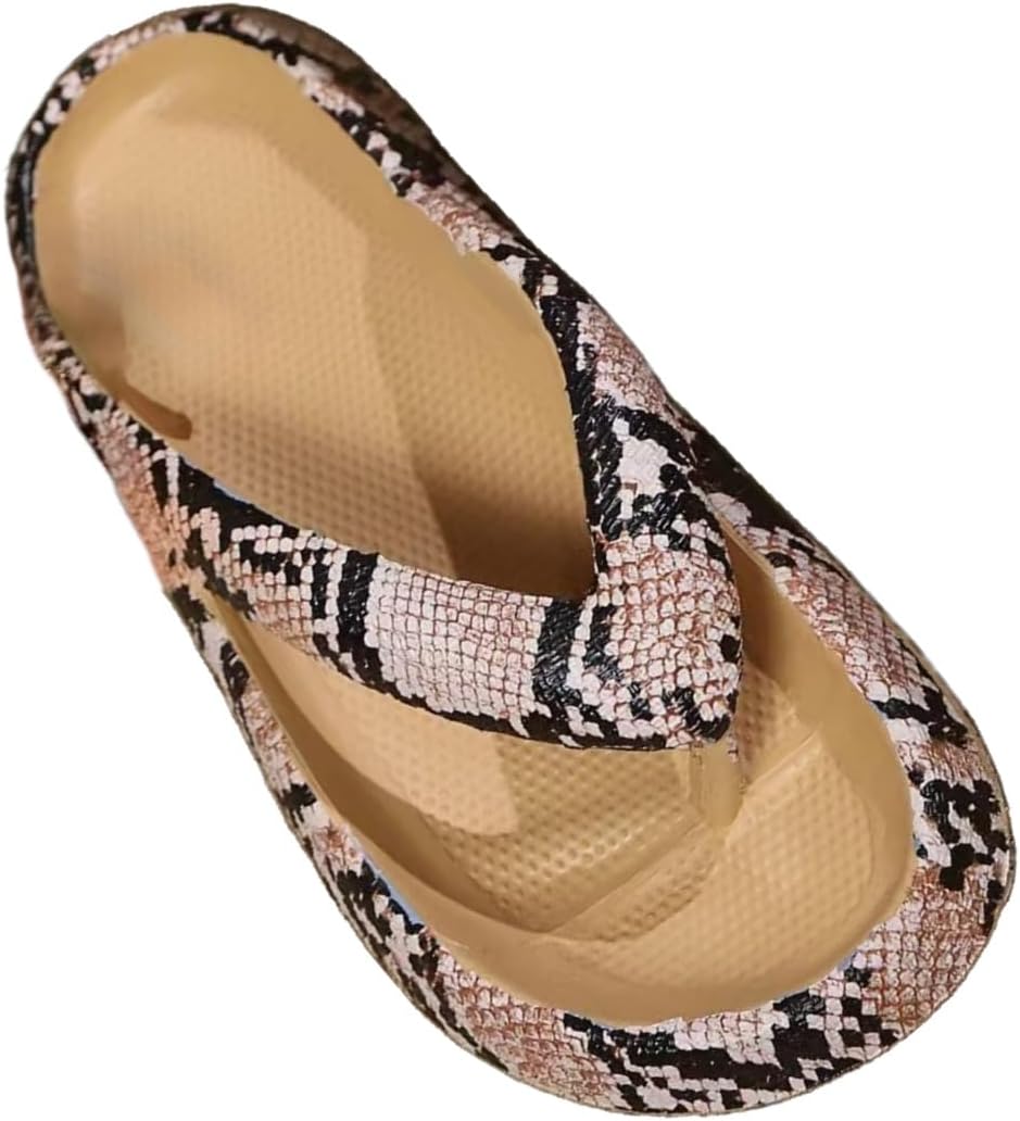 

Тапочки DMMWCX для женщин с леопардовым принтом, мягкой толстой подошвой, Шлепацы для отдыха и пляжа, snake print 40-41