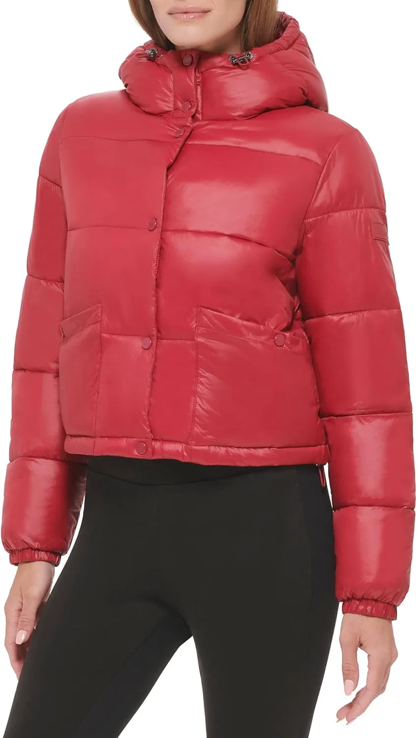 Куртка пуховик Calvin Klein, кроеная с капюшоном, Snap Pocket Red Velvet — фото 2