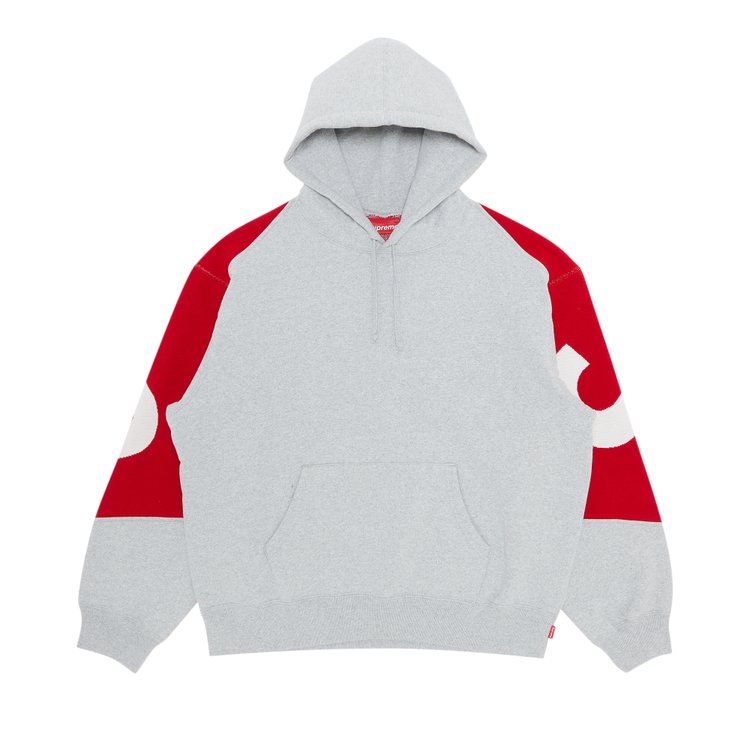 

Толстовка Supreme Big Logo Jacquard Hooded 'Heather Grey', серый