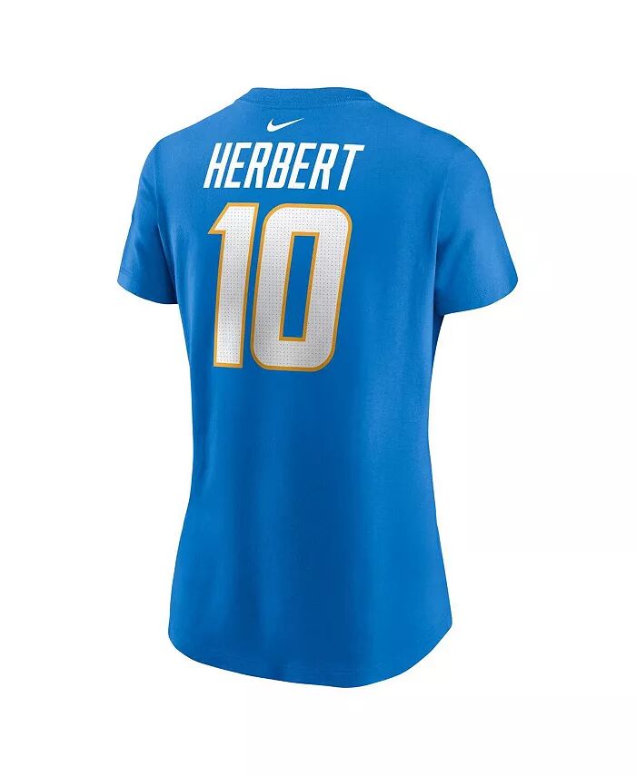 Женская футболка Джастина Герберта Powder Blue Los Angeles Chargers с именем и номером игрока Nike — фото 2
