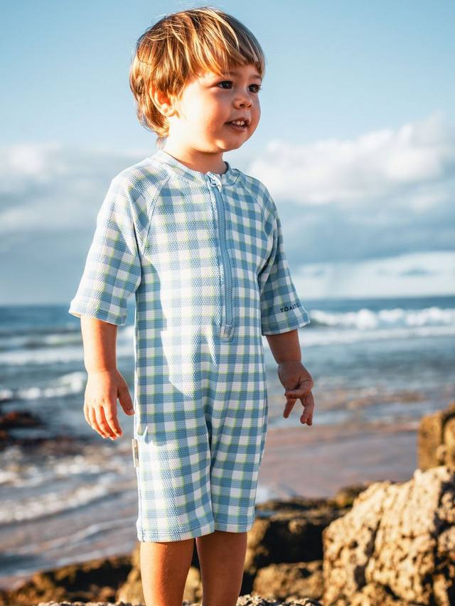 Детская пижама на молнии с защитой от ультрафиолета Toastie, цвет Blue Gingham — фото 4