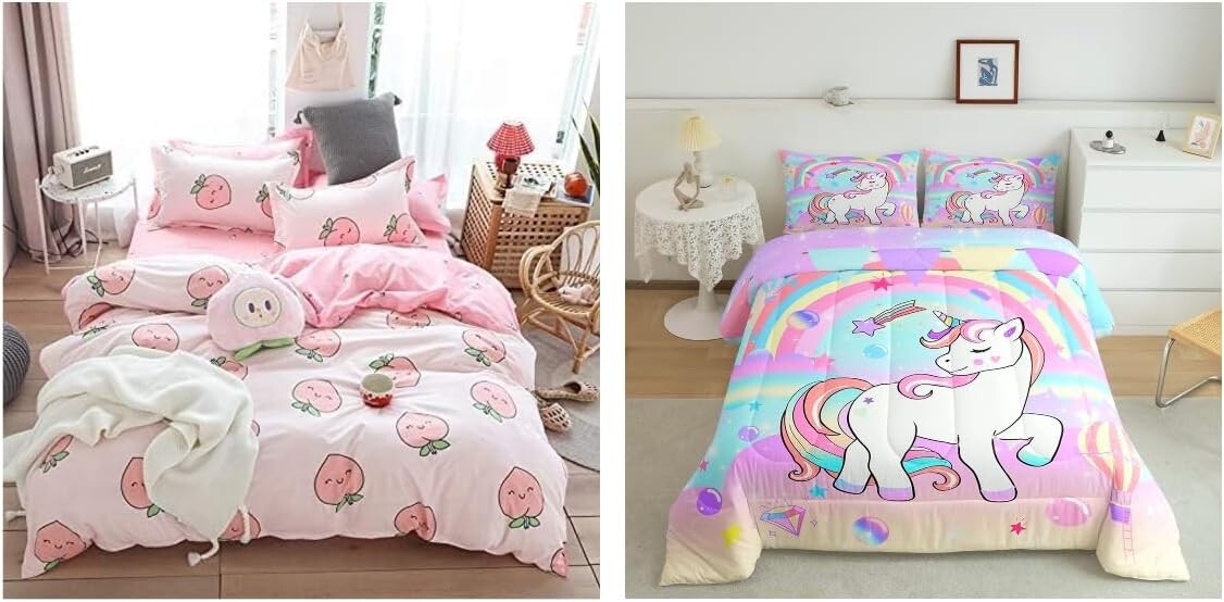 

Erosebridal персиковый пододеяльник Twin и комплект одеял с единорогом Twin