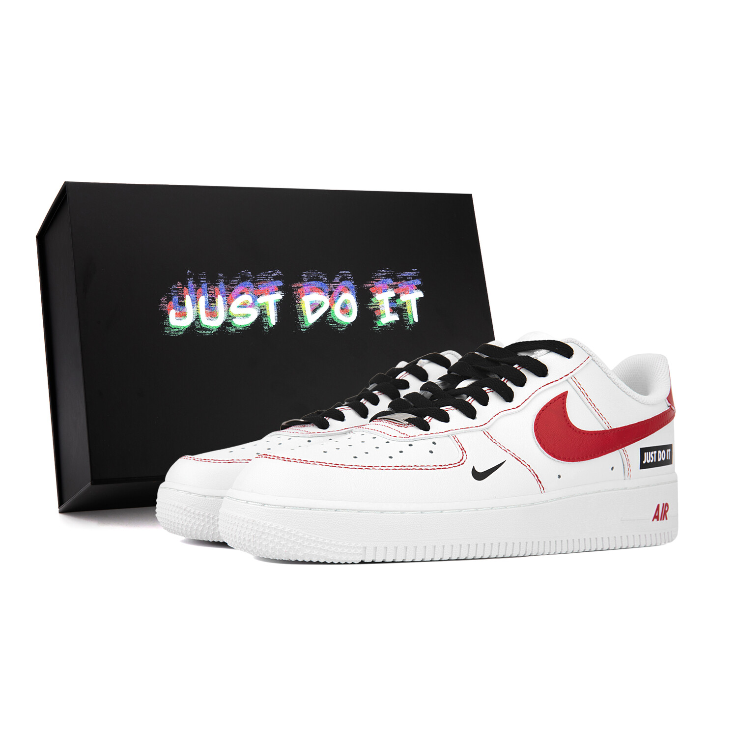 

Кроссовки Air Force 1 для скейтбординга унисекс с низким верхом Nike, черный/белый/красный