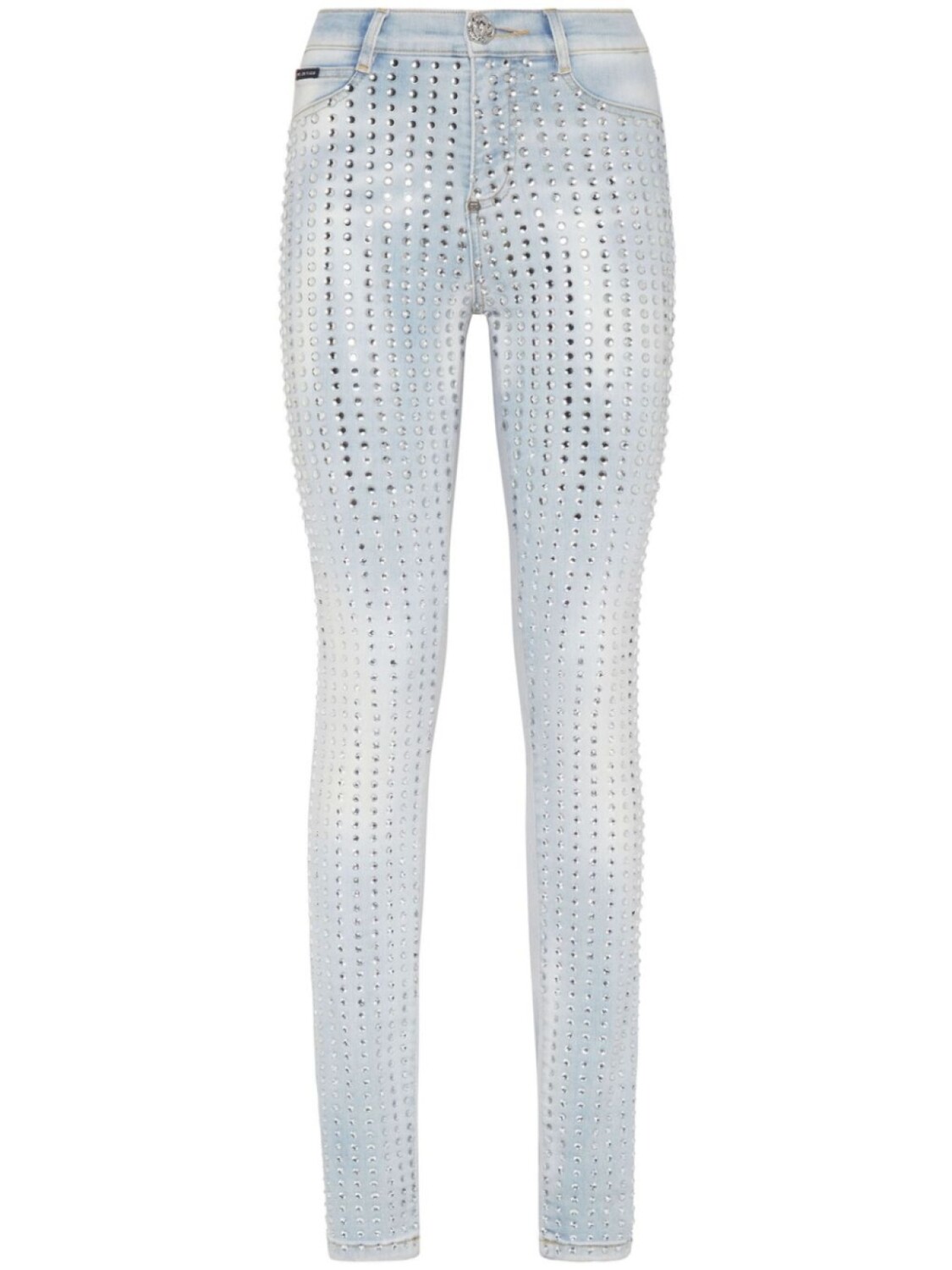 

Philipp Plein джегинсы Crystal Pinstripe с завышенной талией, синий