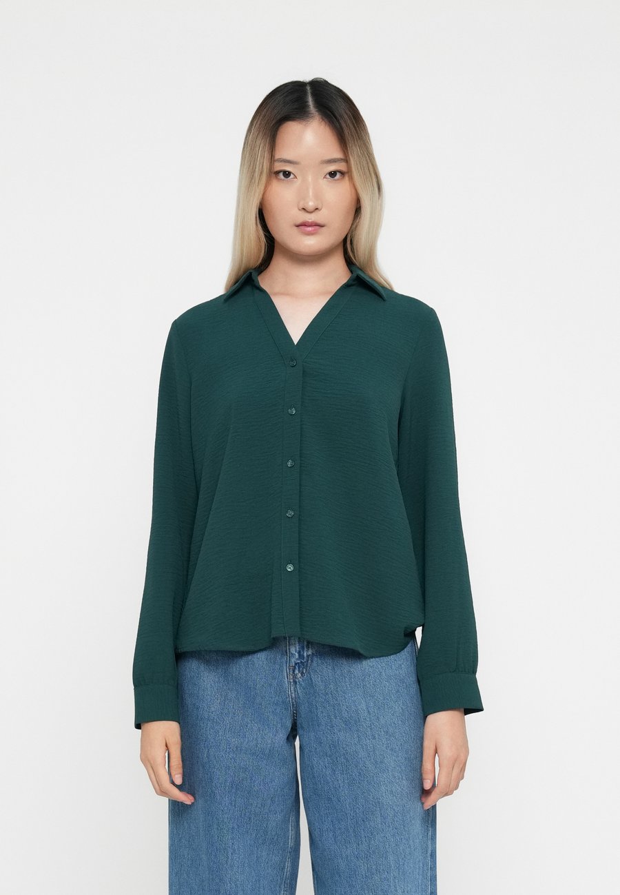 

Блуза VILA VIJOSA V NECK, Ponderosa Pine/Dark Green