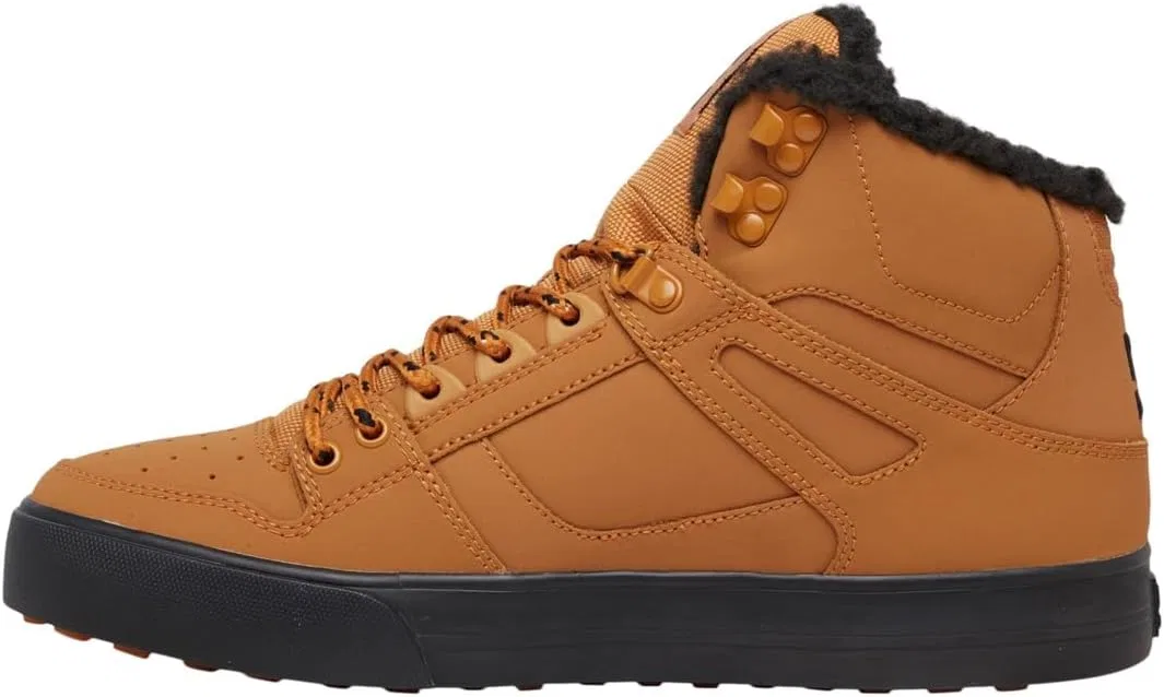 Мужские высокие скейтбордические кроссовки DC Pure High-top Wc Wnt WinterizedSkate Shoe DC Shoes, Wheat Black — фото 4