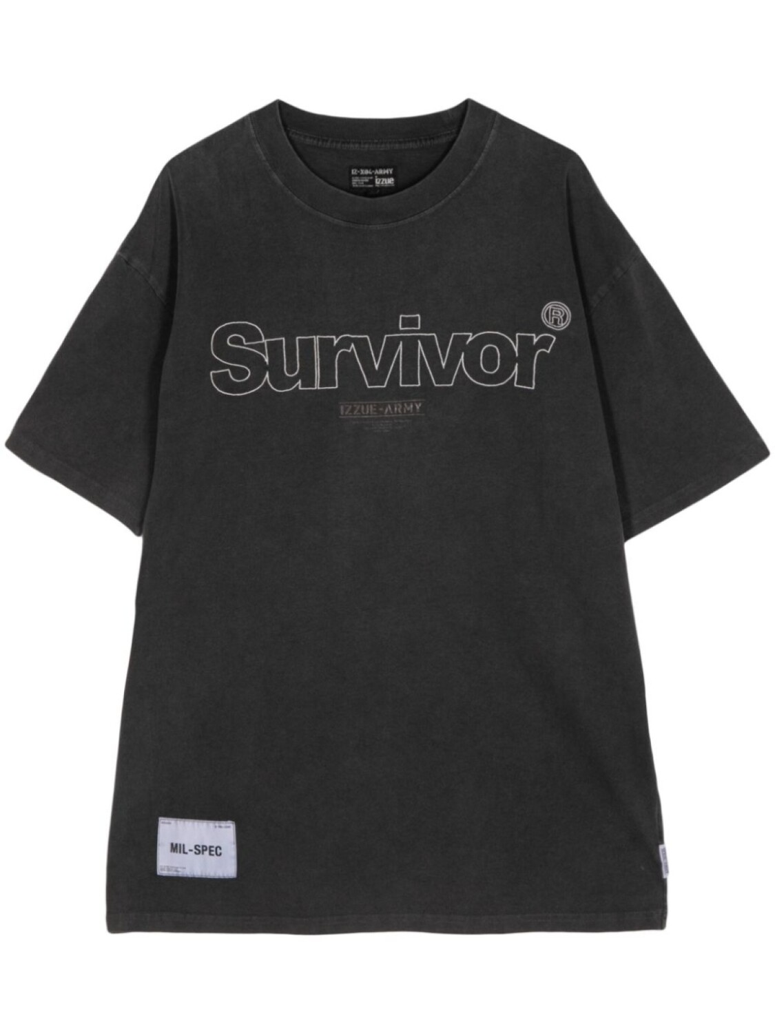 

Izzue Survivor хлопковая футболка с аппликацией логотипа, серый