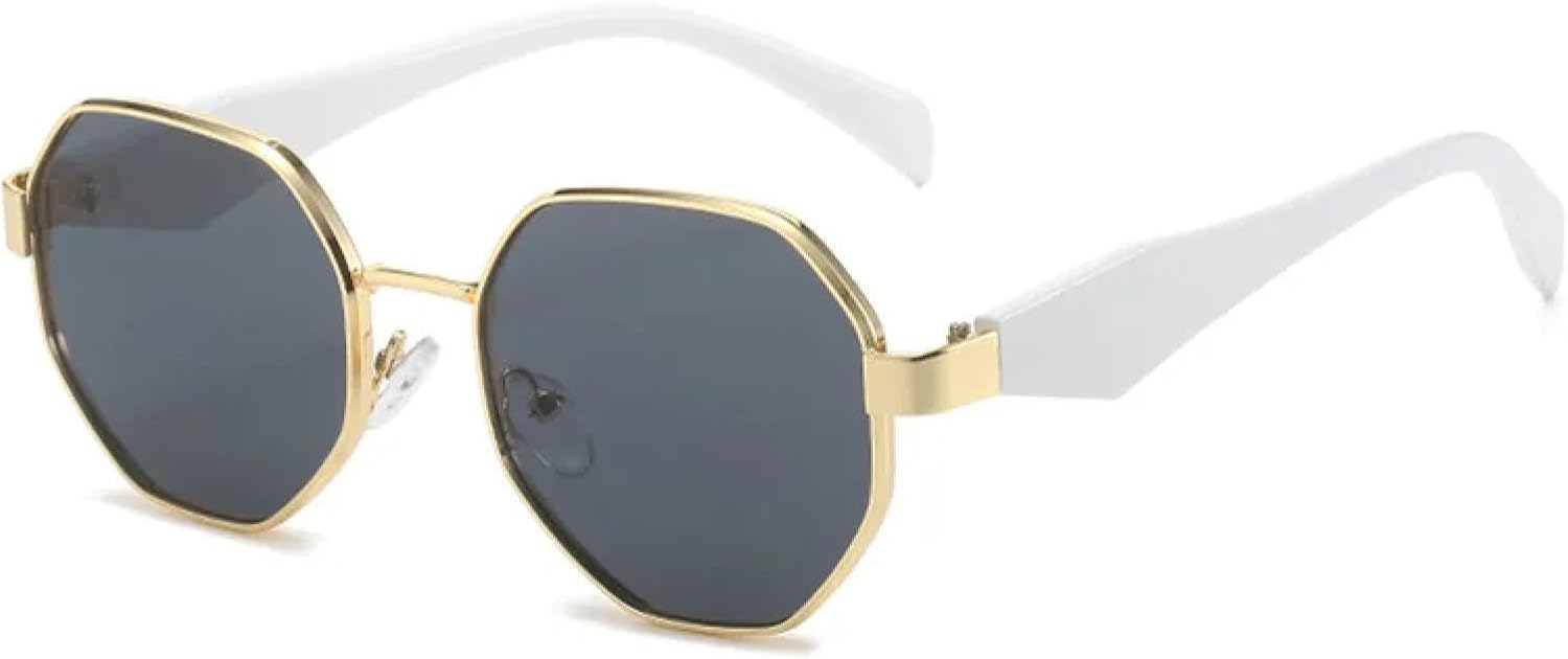 

Панк-модные солнцезащитные очки для женщин и мужчин, трендовые металлические очки, стильные очки для активного отдыха и путешествий, защита от УФ-излучения UV400 TVTBBVV, Whitegold-gray