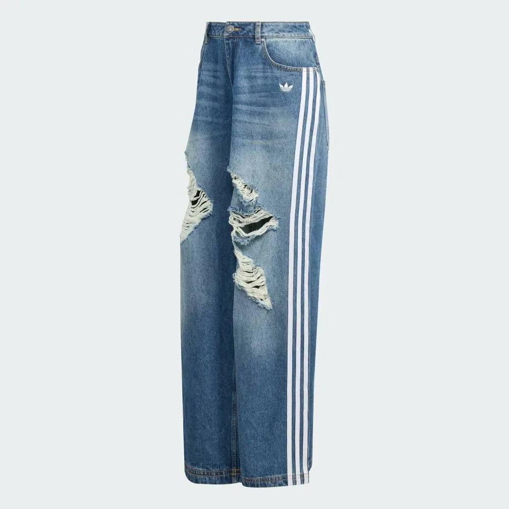 Originals Свободные джинсовые брюки с эффектом потертости Adidas, blue — фото 4