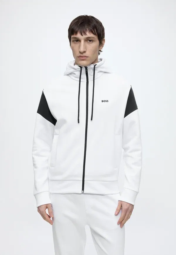 Толстовка на молнии Boss Union saggy zip up sweatshirt, белый