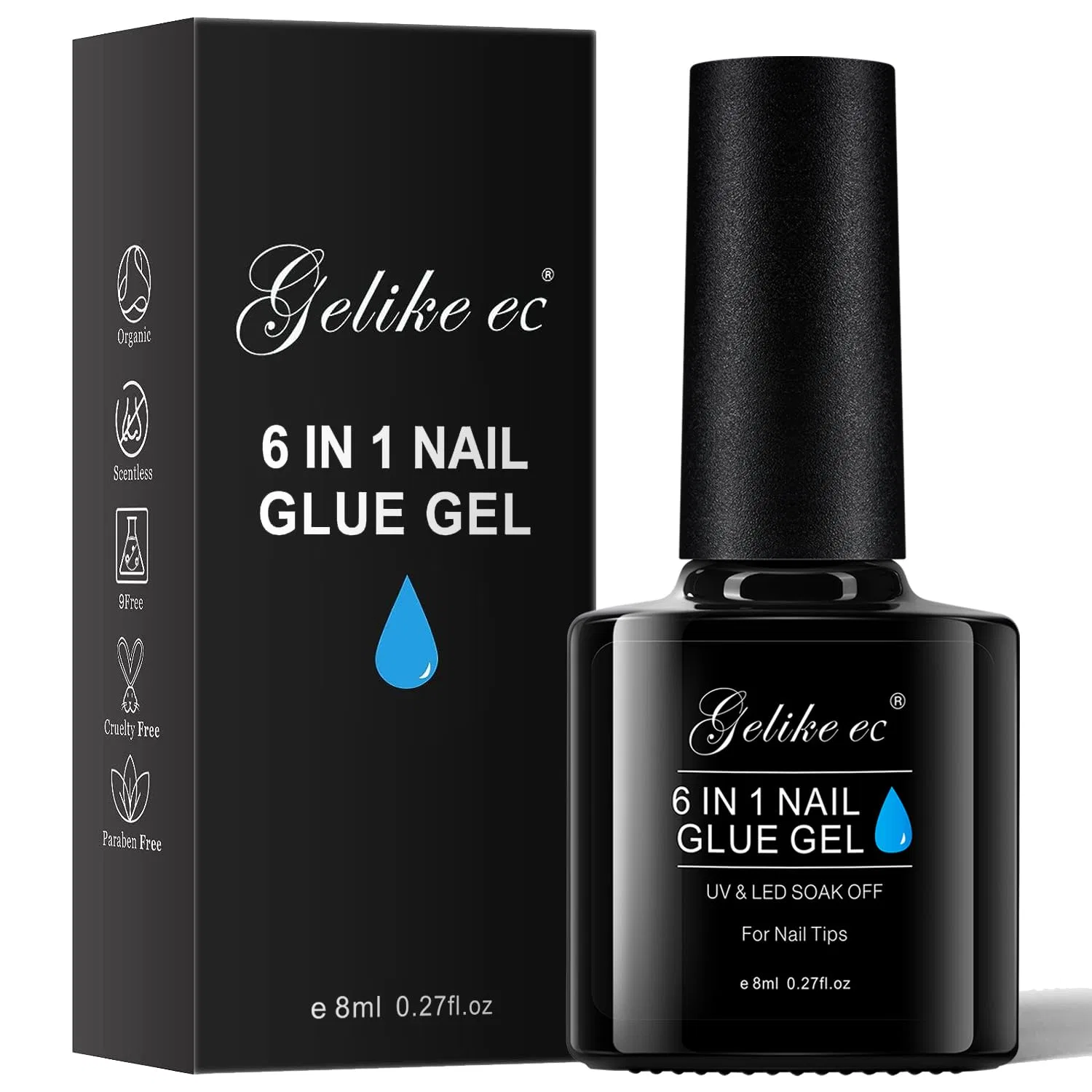 Суперпрочный клей-гель для ногтей Gelike ec 6 в 1 Gelike Ec, 1.0 - Clear