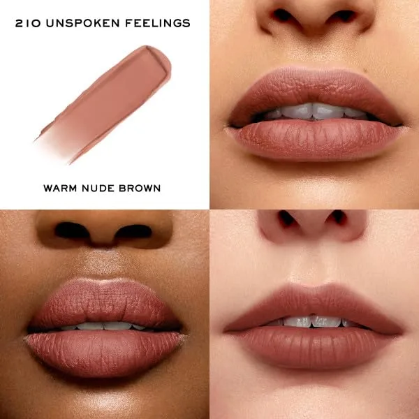 Увлажняющая матовая помада Lancôme L'Absolu Rouge Intimatte - легкая, легко наслаиваемая формула с мягким матовым финишем - комфорт до 24 часов., 210 Unspoken Feelings: Warm nude brown — фото 2
