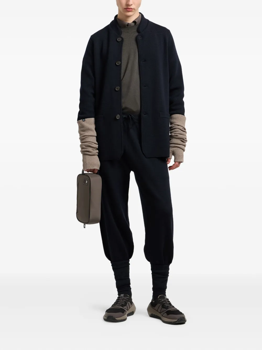 Шерстяной свитер с круглым вырезом EMPORIO ARMANI, черный — фото 2