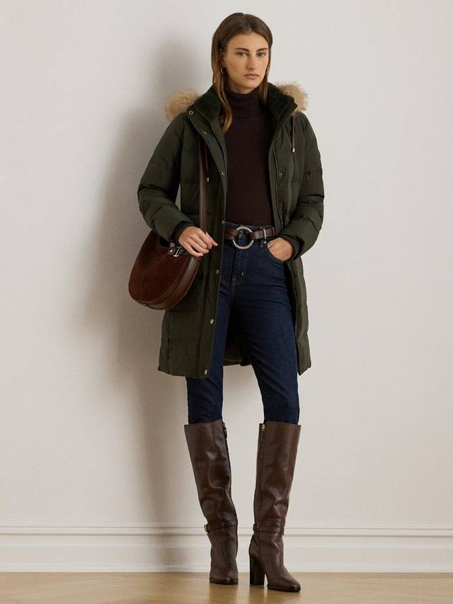 

Пальто Lauren с капюшоном на меху и утеплителем Ralph Lauren, Green