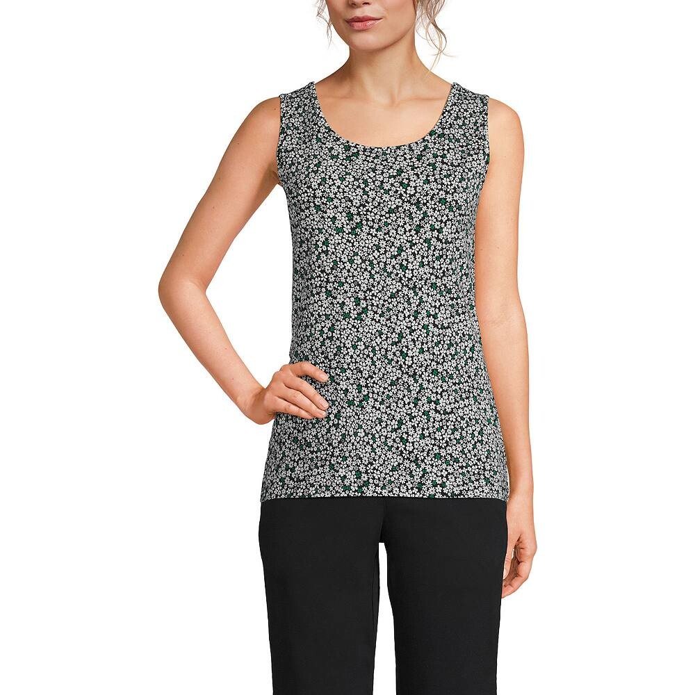 

Хлопковая майка Petite Lands' End с круглым вырезом, цвет Daisy Floral