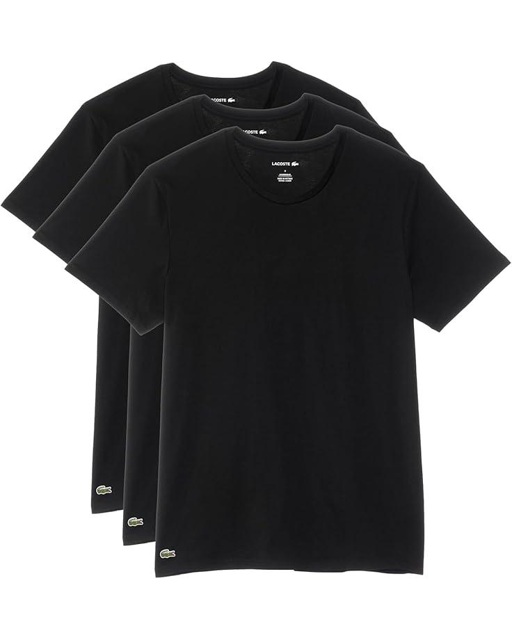 

Футболка Lacoste 100% Cotton Regular Fit Crew-neck T-shirt 3-pack, черный