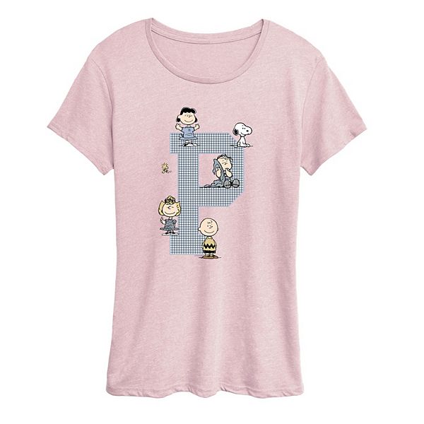 

Футболка с принтом Peanuts Collegiate Letterman Licensed Character, Heather Pink