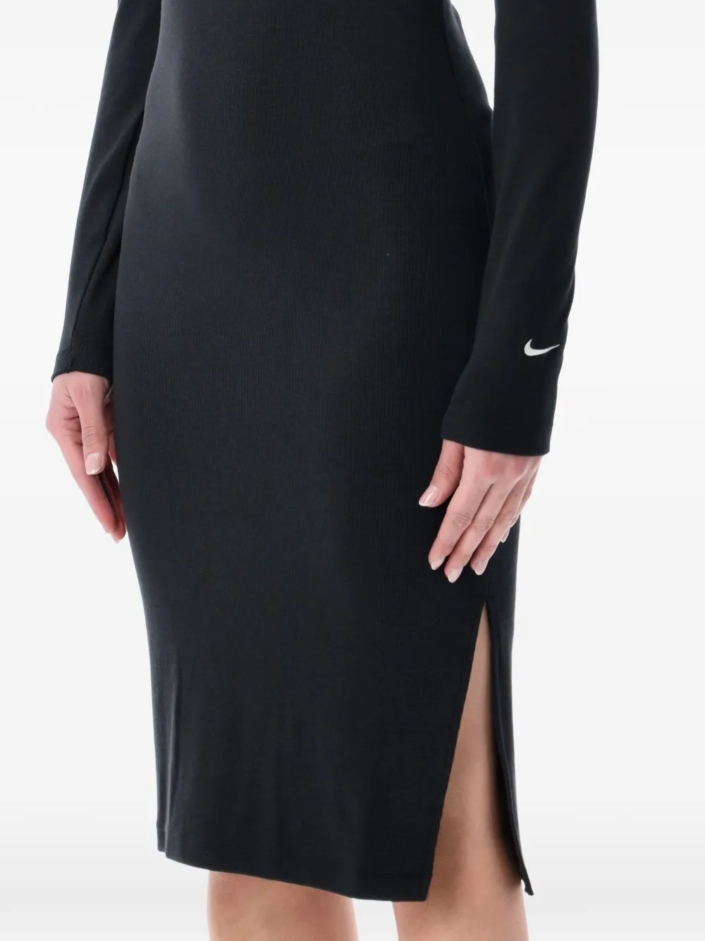 Платье миди с длинными рукавами Nike, черный — фото 3