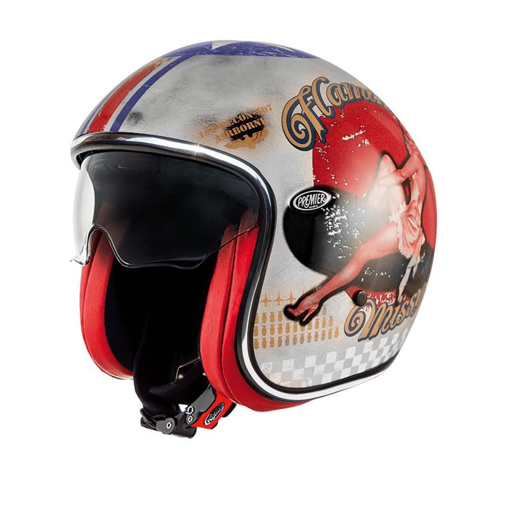 

Открытый шлем Premier Helmets 23 Vintage Pin Up Old Style 22.06, белый