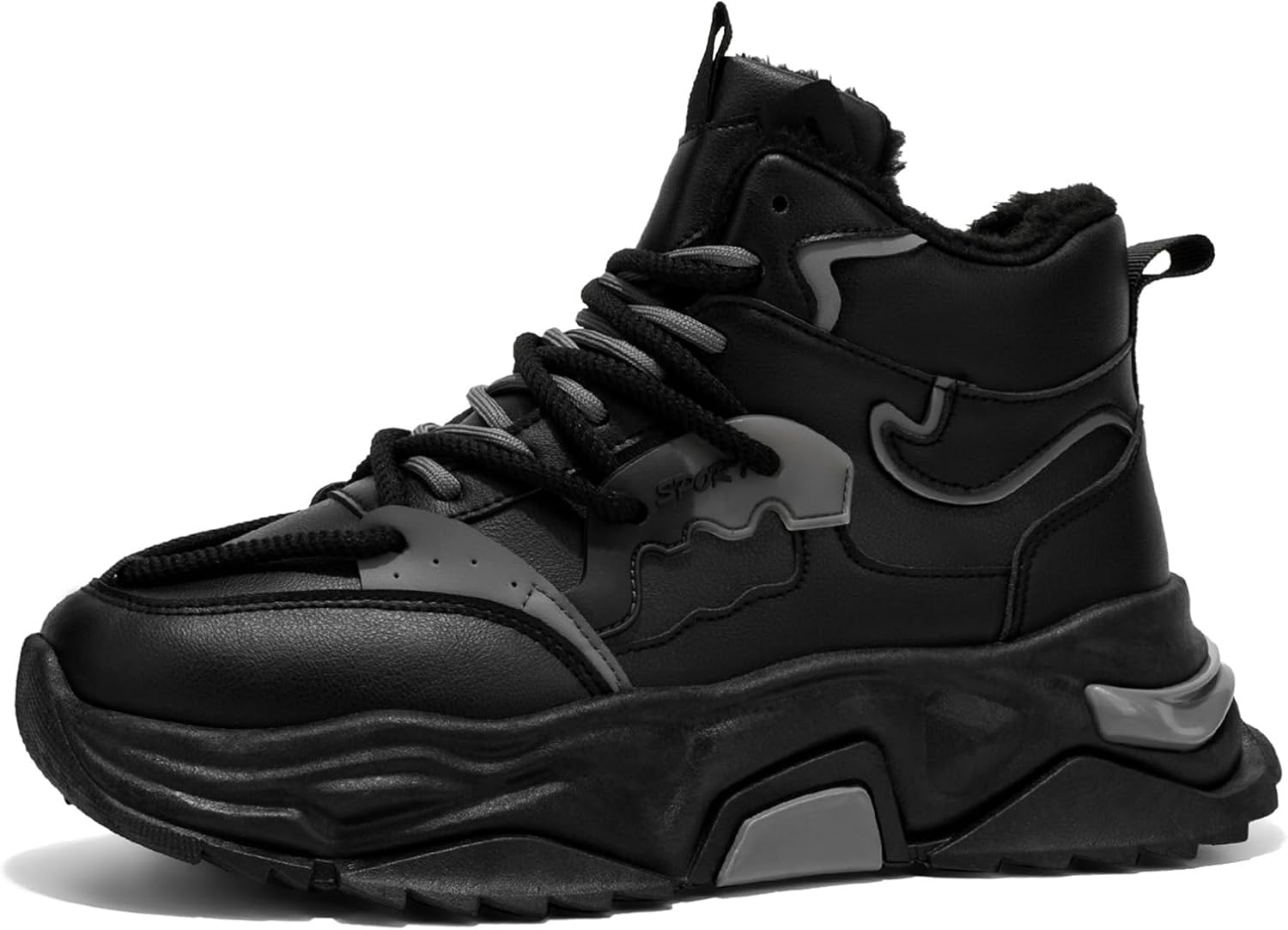 

Мужские зимние плюшевые модные кроссовки, спортивная обувь для прогулок и бега на улице Generic, черный