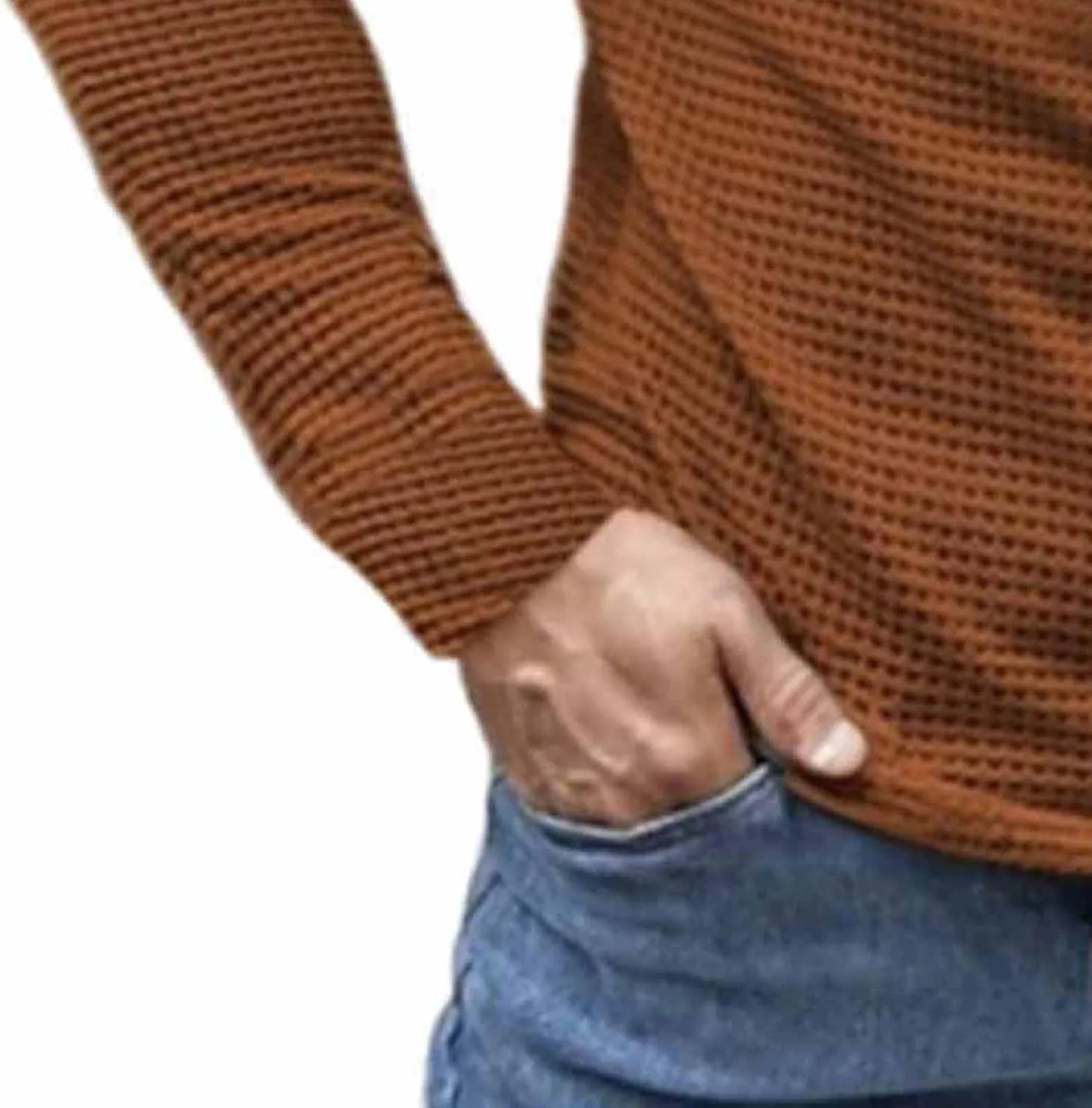 Футболка для мужчин Casual Slim Fit с длинным рукавом и круглым вырезом — фото 4