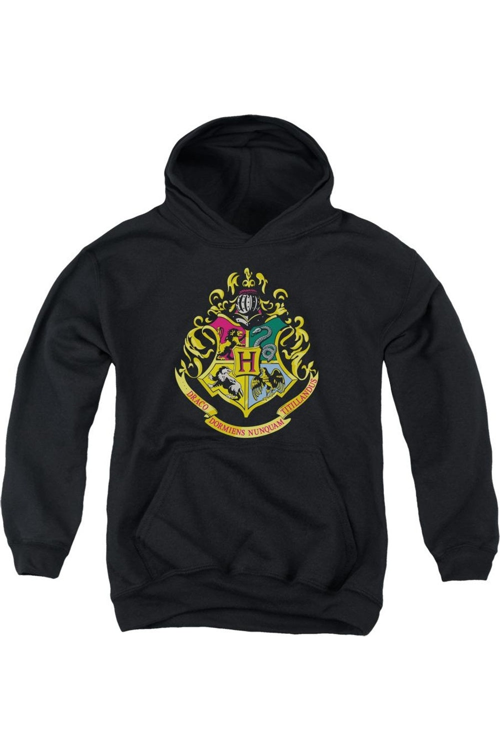 

Детская толстовка с капюшоном Harry Potter и гербом Хогвартса Gildan, черный