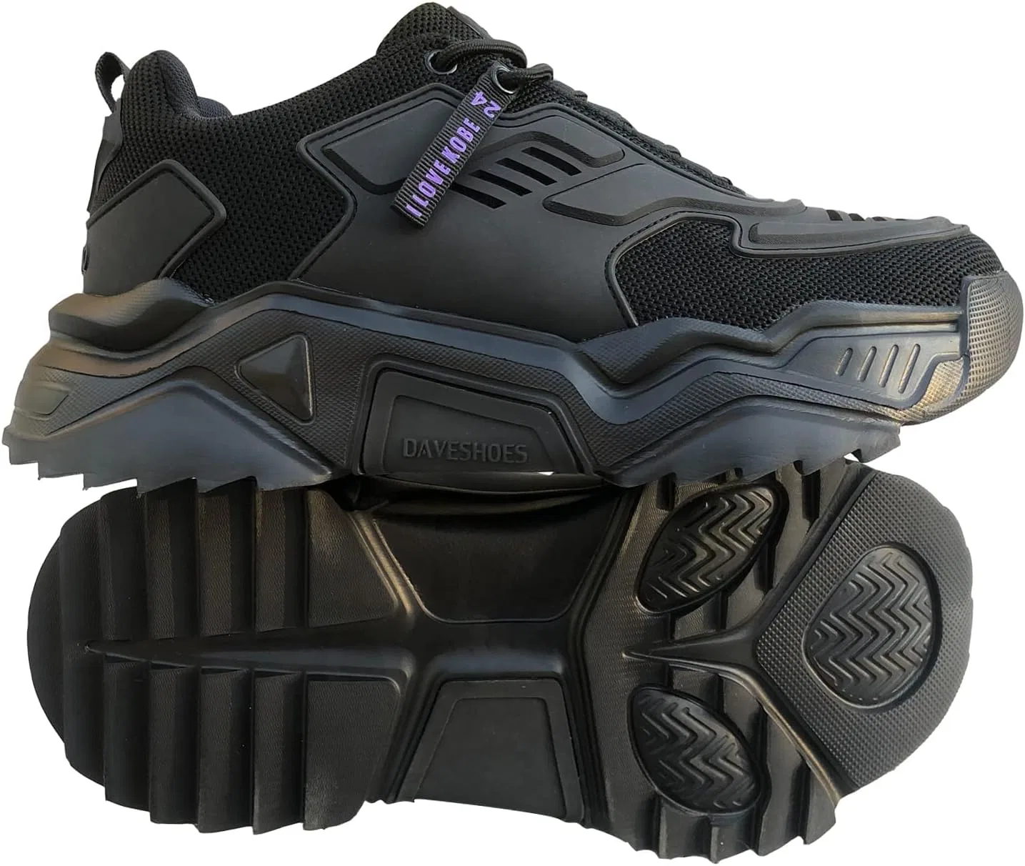 DAVESHOES Мужские широкие кроссовки Mamba 24, высокие механические кроссовки с латексными стельками, мужские туфли на платформе, кроссовки в стиле хиптоп, черные беговые кроссовки, спортивная обувь, мужские — фото 3