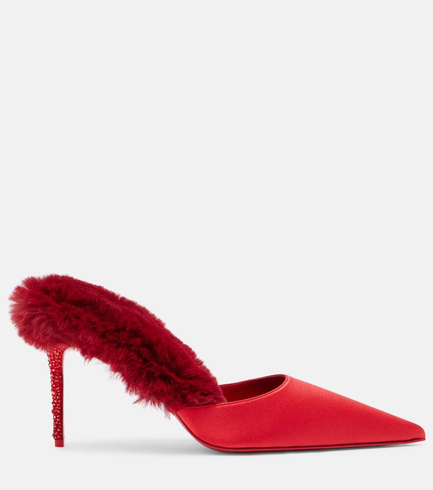 Туфли-мюли Km Fur 85 из сатина креп Christian Louboutin, Loubi/Fever/Lin Loubi — фото 4