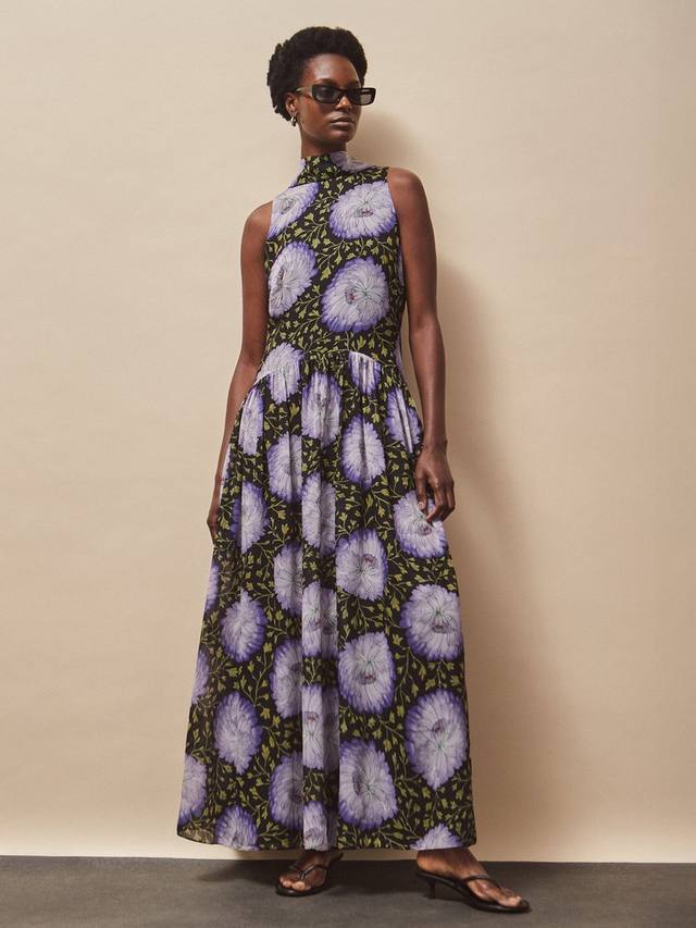 

Платье из шифона с принтом айрис Ro&Zo, Lilac/Multi