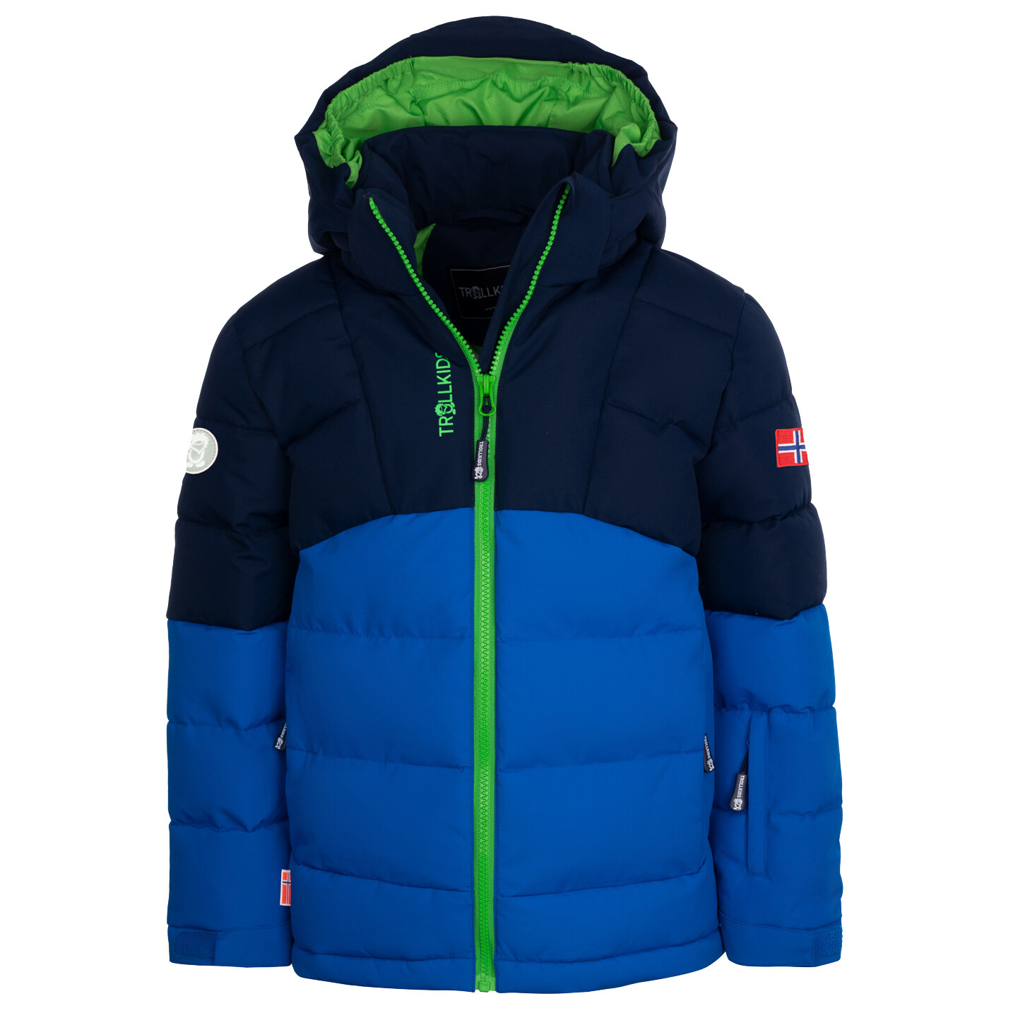 

Зимняя куртка Trollkids Kid's Gryllefjord, цвет Navy/Medium Blue/Bright Green