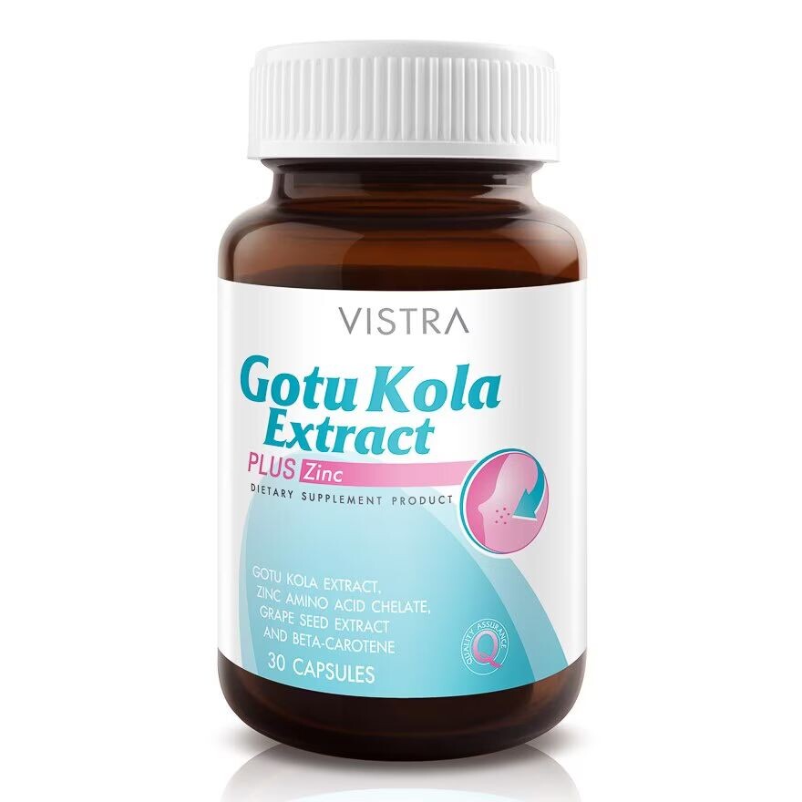 

Vistra Экстракт Готу Кола плюс цинк, 30 капсул, White