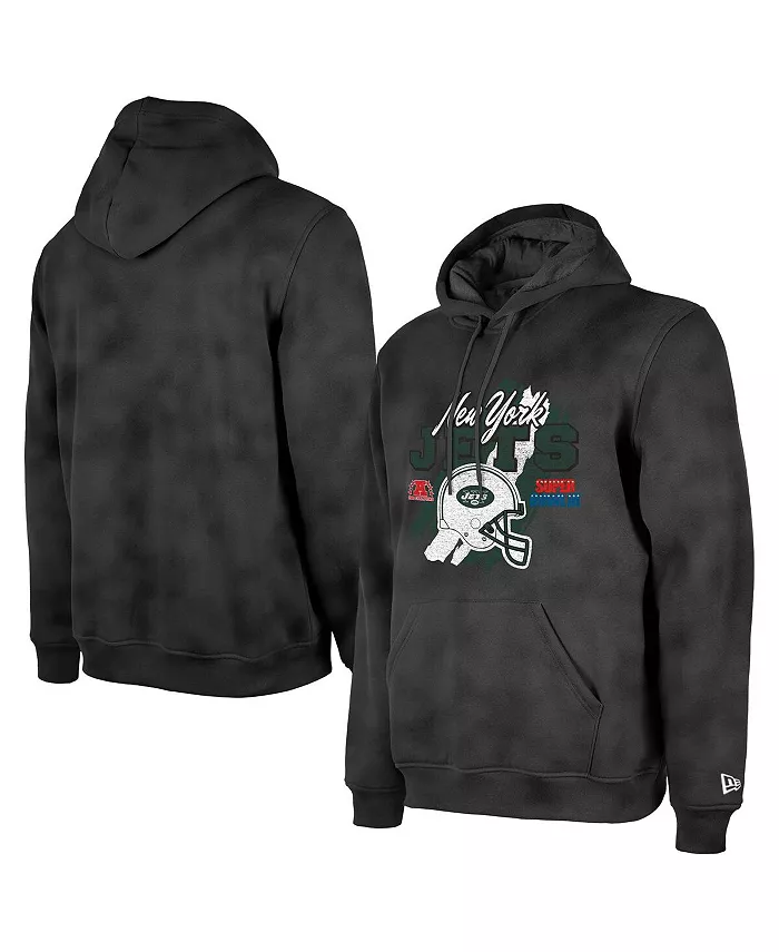 

Мужская черная толстовка с капюшоном New York Jets Identity Helmet Enzyme Washed New Era