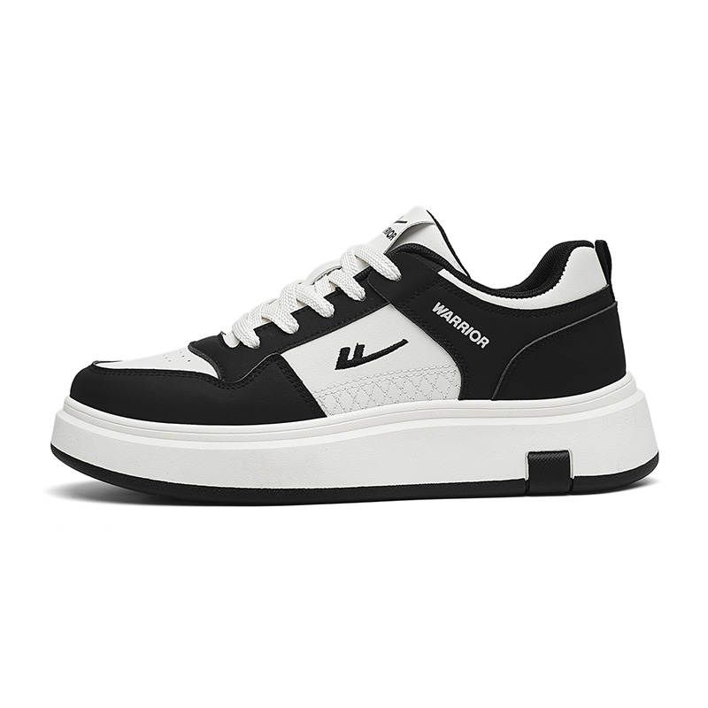 

Мужские низкие скейтерские кроссовки для увеличения роста, износостойкие и легкие WARRIOR, черный бежевый