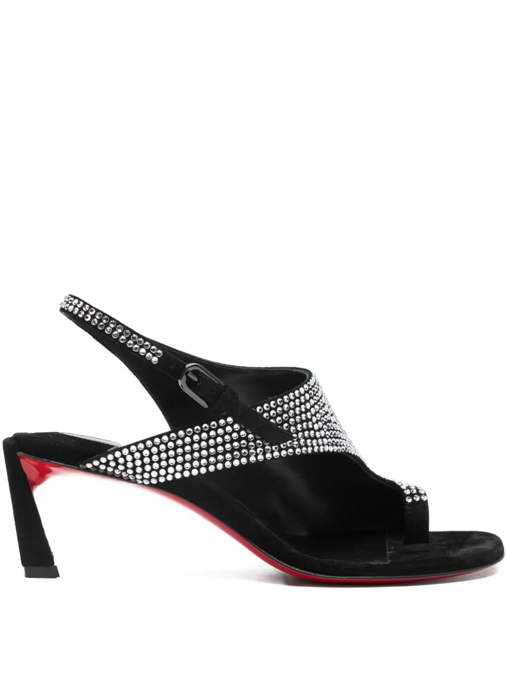 Босоножки Viva Condora 55 с кристаллами Christian Louboutin, черный
