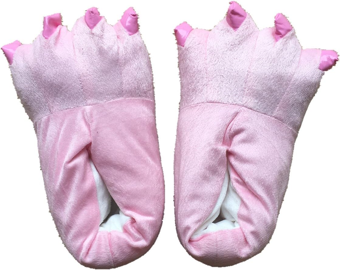 

Унисекс плюшевые тапочки с лапами и когтями, обувь в стиле костюма животного YESBOR, розовый