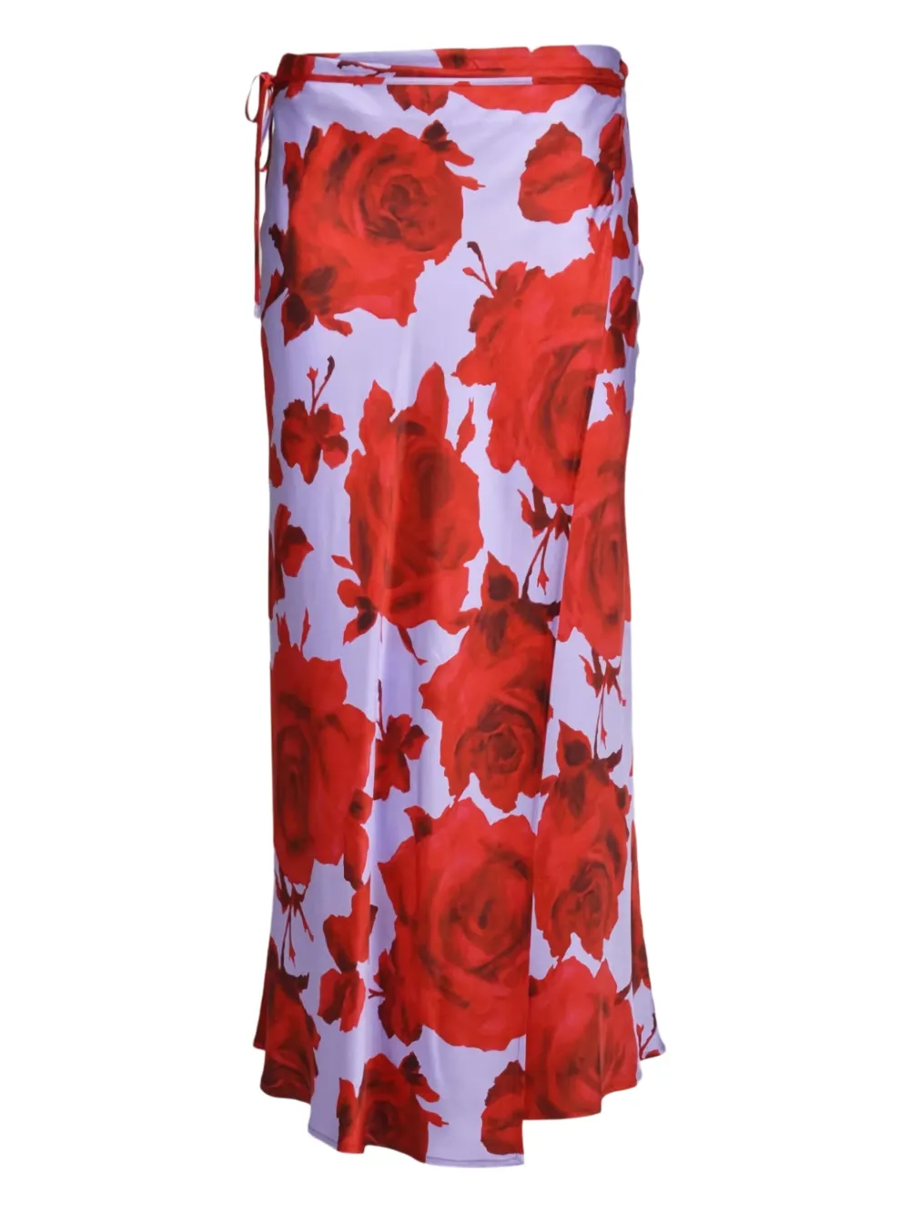 

Макси-юбка с цветочным принтом и завязкой Msgm, фиолетовый