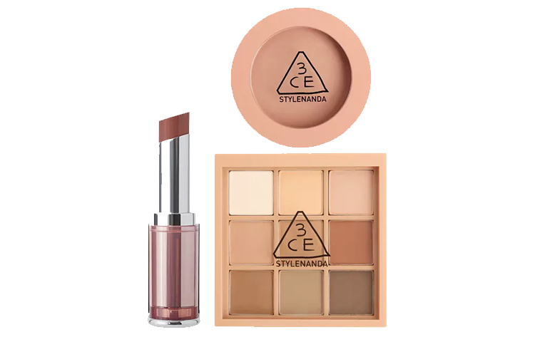 

Тюбик теней для век и румяна Soft Mist набор для макияжа легко растушевывается комплект из трех предметов для контуринга лица 3CE