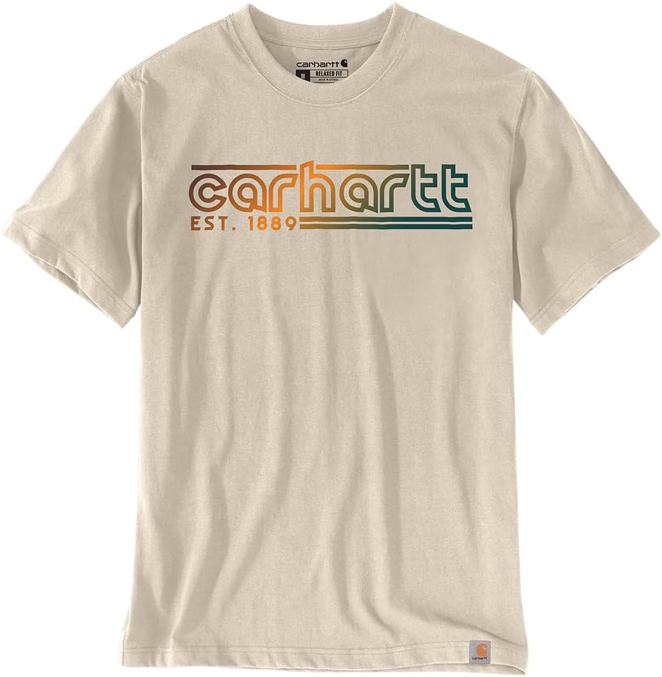 

Мужская легкая футболка Carhartt свободного кроя с короткими рукавами и графическим логотипом, Oat Milk, Белый, Мужская легкая футболка Carhartt свободного кроя с короткими рукавами и графическим логотипом, Oat Milk