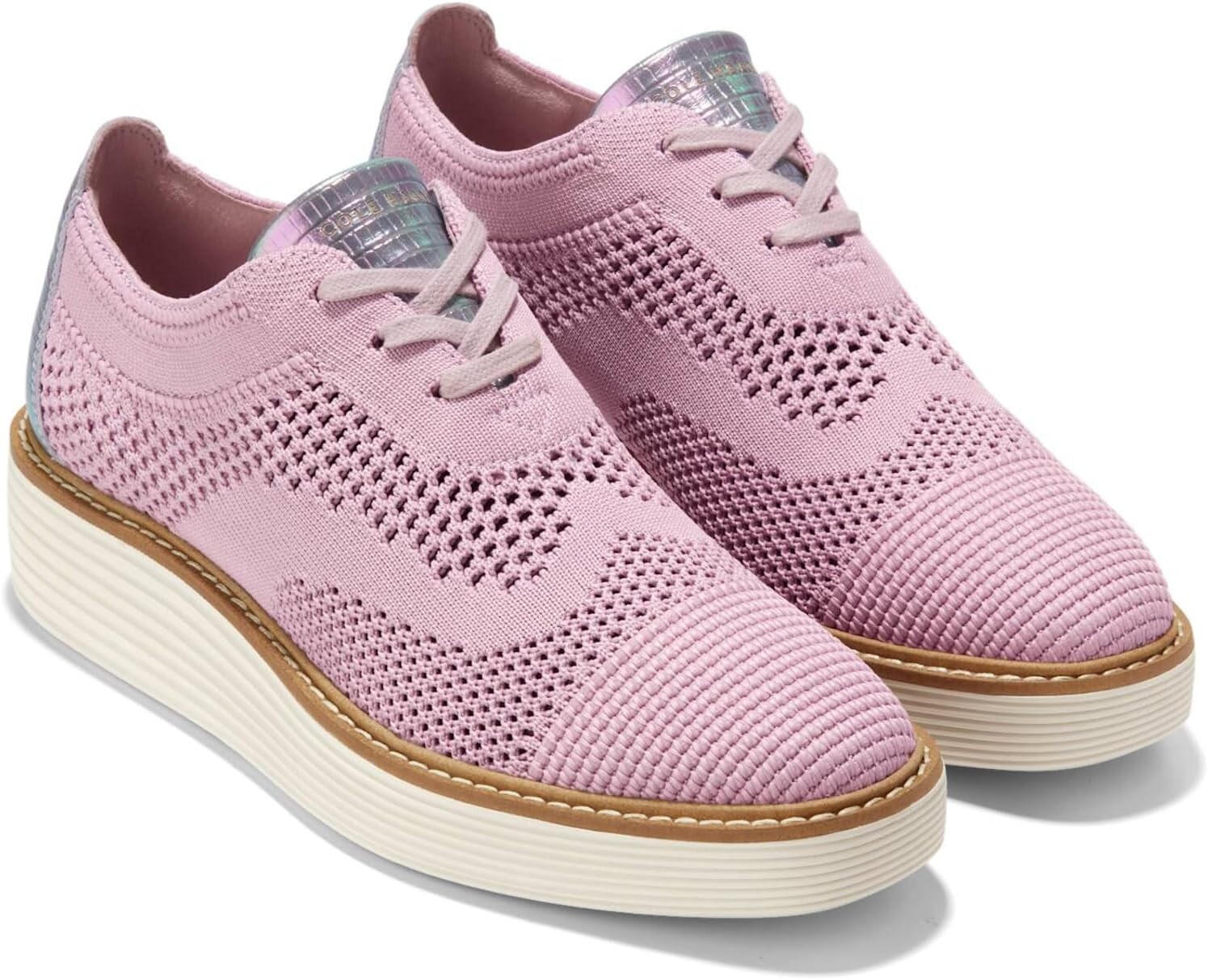 

Оксфорды Cole Haan Originalgrand Platform Stitchlite Oxford, цвет Mauve Shadows Knit/Halogram/Ivory