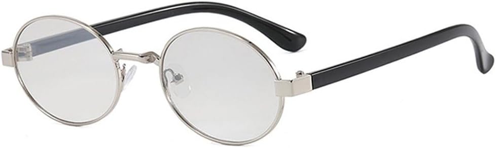 

Винтажные маленькие металлические овальные женские солнцезащитные очки, модные прозрачные градиентные линзы, защита от УФ-излучения UV400, мужские солнцезащитные очки в стиле панк SKFGNX, Silver Black Gray