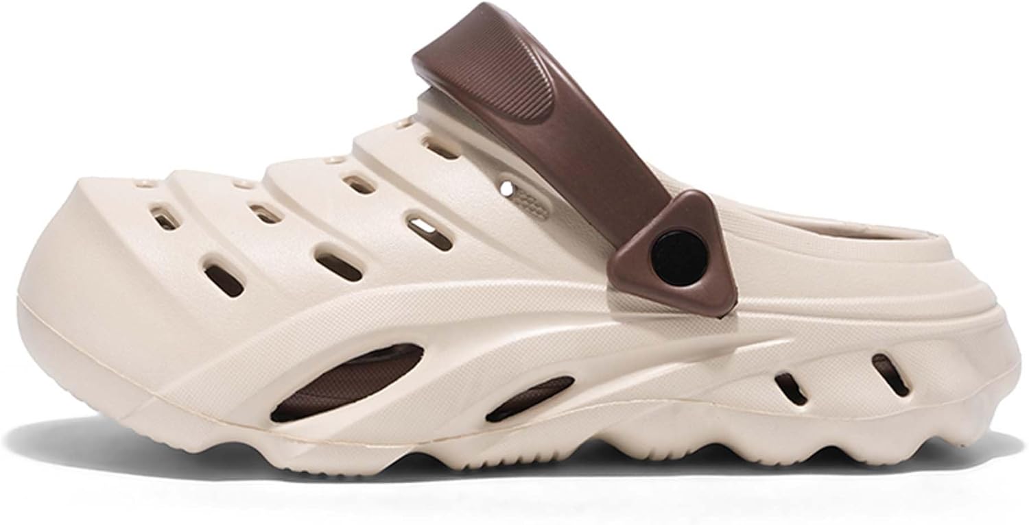 

Мужские садовые сабо из премиального EVA-материала, толстая подошва, противоскользящие и прочные, стильный дизайн, сандалии и тапочки с спортивной подошвой, подходят для повседневного использования Generic, бежевый