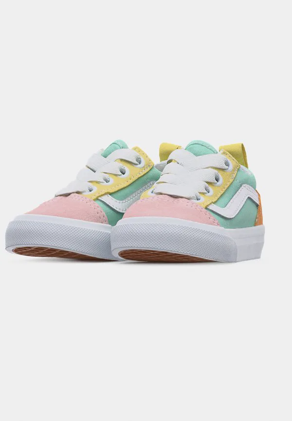 Детские туфли унисекс в стиле олдскул на эластичных шнурках Vans, Multi-Coloured — фото 3