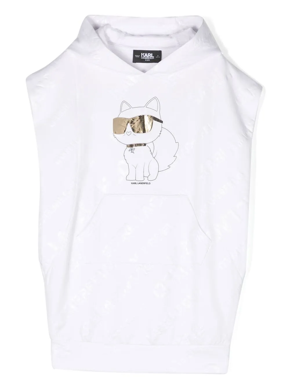 

Платье-худи с принтом Karl Lagerfeld Kids, белый