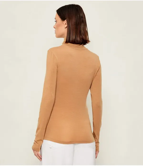 Мягкая водолазка из тенселя slim fit Tommy Hilfiger, коричневый — фото 3