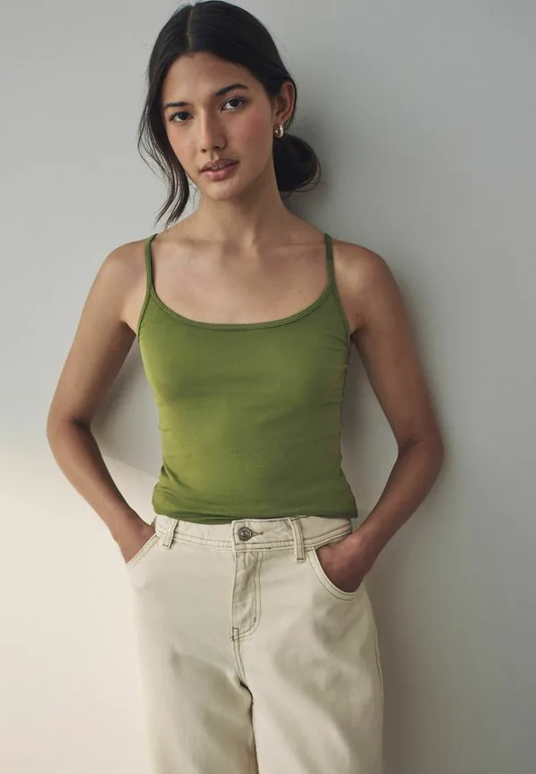 Топ с тонкими бретелями Next, Olive Green