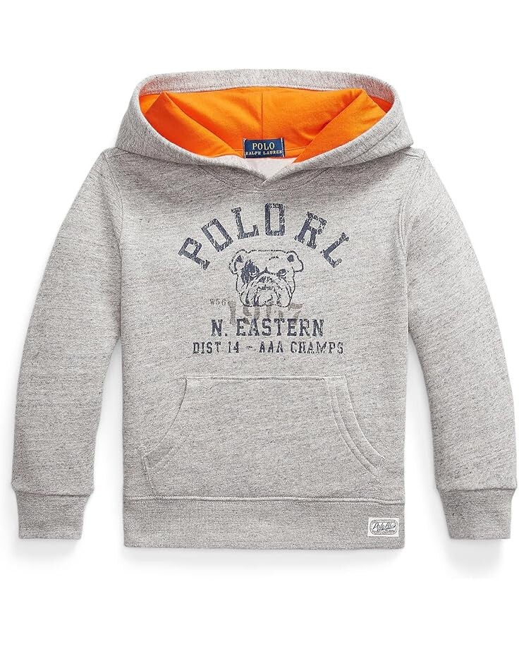 

Худи Polo Ralph Lauren Kids Fleece Graphic Hoodie, цвет Salt & Pepper Heather