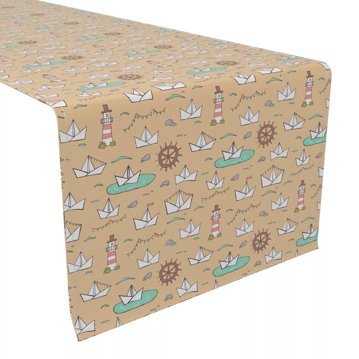 

Дорожка для стола, 100 % хлопок, 16x90 дюймов, рисунок с морским рисунком.
