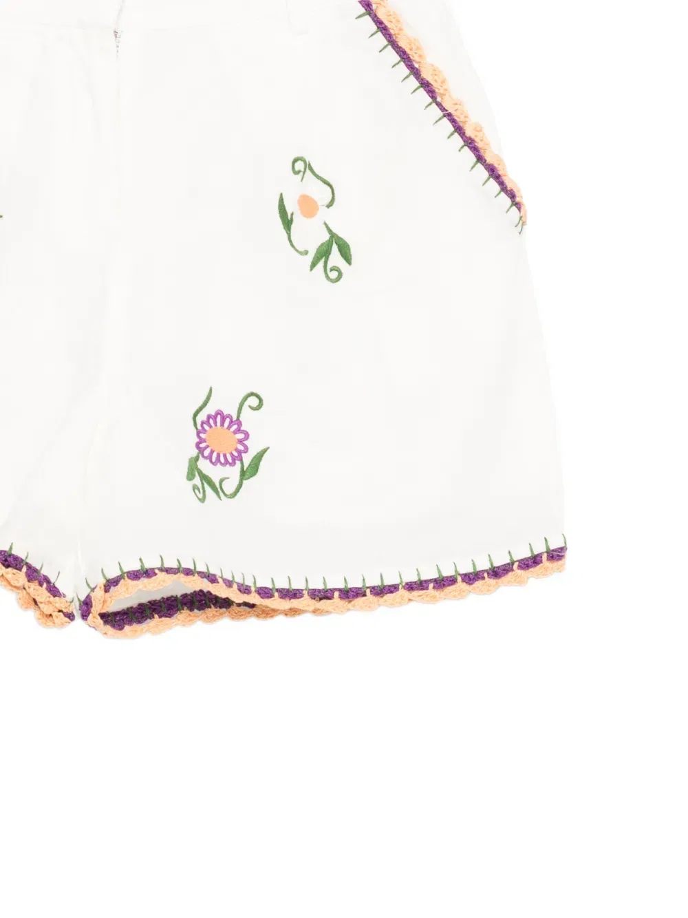 Шорты с цветочной вышивкой Stella Mccartney Kids, белый — фото 3