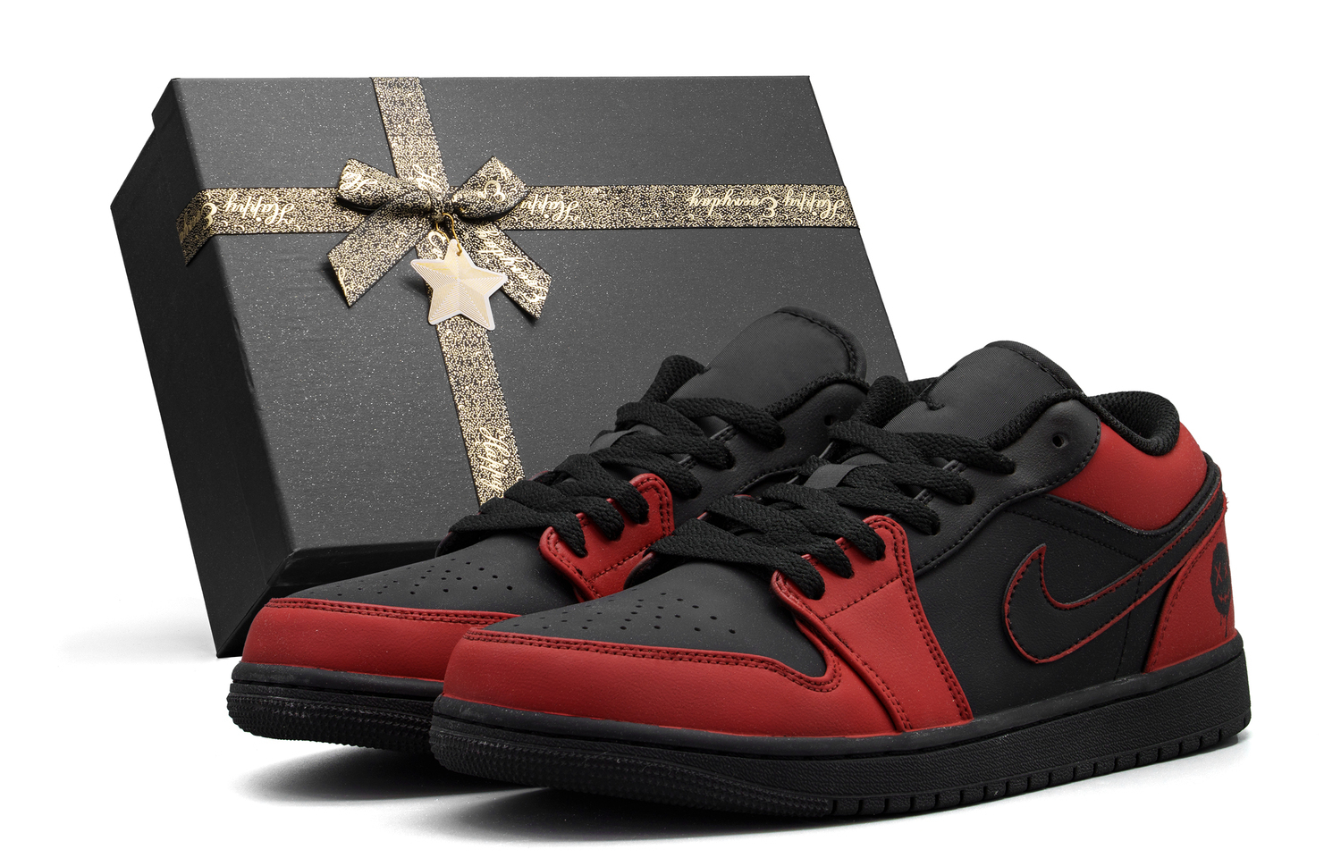 

Jordan Air 1 Cushioning, износостойкие низкие кеды Vintage Basketball Shoes Unisex красный черный